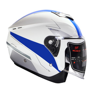 کلاه کاسکت بدون فک فلش مدل 852 GLOSSY-WHITE-BLUE