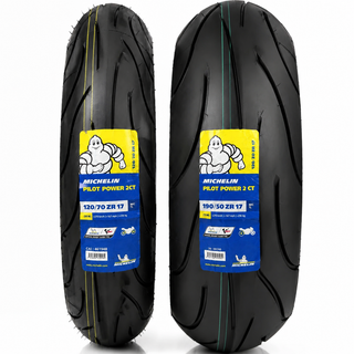 ست لاستیک میشلن ۱۹۰/۵۰/۱۷ / ۱۲۰/۷۰/۱۷ MICHELIN PILOT POWER 2CT ساخت اسپانیا اصل کد 202294